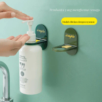 Gantungan dinding tanpa bor untuk kamar mandi, penyangga botol vakum tanpa bekas, rak sabun mandi ga