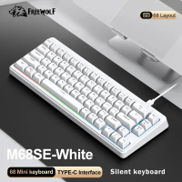 [COD] FREEWOLF M68SE Papan Kekunci Mini Berwayar 68 Butang RGB Lampu Latar Type C Format 68% untuk P