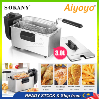 SOKANY 3L Electric Deep Fryer Goreng Minyak Goreng WJ 800 2000W 3 Liter Commercial Air Fryer Smokele