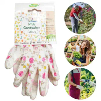 Multi-purpose Work Gloves Pink Floral Pattern Nitrile Kids Gardening Glove Labor Protection Anti Prickling Protective Mittens