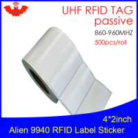 RFID tag UHF sticker Alien 9940 EPC 6C printable copper label 915m868mhz Higgs9 500pcs free shipping adhesive passive RFID label