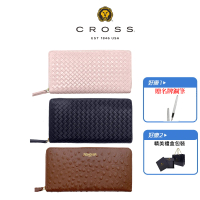 CROSS X ZENDAR 台灣總經銷 限量1折 頂級小羊皮女用拉鏈長夾 全新專櫃展示品(贈義大利鋼筆 禮盒提袋)