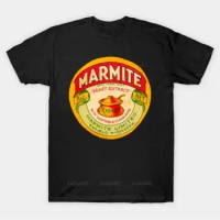 Beach man tee shirt fashion print tees Vintage Marmite Yeast Extract Jar Label T Shirt teenager cotton tee shirt male summer top