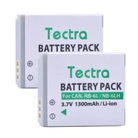 Tectra 2Pcs 1300mAh NB-6L NB-6LH Battery for Canon PowerShot sx230 D10 D20 sx260 ELPH 500 HS S90 SD770 SD980 NB6L Battery