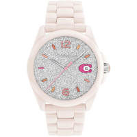 【COACH】官方授權經銷商 珍妮佛羅培茲廣告款 經典C字LOGO陶瓷手錶-36mm/粉彩(14503939)