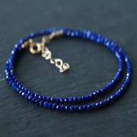Dainty Lapis lazuli necklace | gold and lapis lazuli | beaded lapis choker necklace