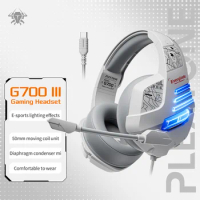 PLEXTONE G700 III Type-C Interface Wired Game E-sports lamplight Headphones Diaphragm Capacitive Mic Cell Phone Computer Headset