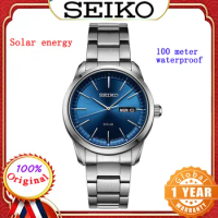 Original SEIKO Solar Energy Watch 10Bar Waterproof Watches For Men's Luxury Brand Business Design Men's Quartz Wrist watch Clock