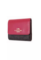 Coach COACH 皮革女裝摺叠鈕扣錢包(CE930)-IM/Brown 1941 Red