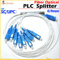 Original PLC SC UPC Splitter 1X2 1X4 1X8 1X16 1X32 PLC SC/UPC SM 0.9mm G657A1 PVC 1m FTTH Fiber Optic Splitter High Quality