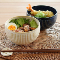 日本製 美濃燒 餐碗 撥水十草 陶瓷 白色 湯碗 餐具 味噌湯碗 花紋 線條 可微波/洗碗機 日本製