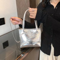 【LEESA】蝴蝶結包包\小包包\手提包\斜背包\銀色包包\韓國包包\小方包\葛雷系\可愛包包\小女生