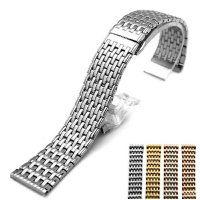 蝴蝶扣全鋼316精鋼男手錶帶 九珠帶金色玫瑰金 20mm 22mm 不銹鋼腕錶錶帶手錶配件