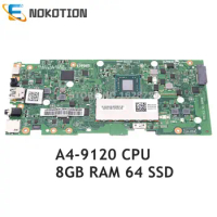 NOKOTION 5B20S72144 ELAC1 LA-H141P For Lenovo Chromebook S345-14AST Laptop Motherboard A4-9120 CPU+ 8G RAM+64G SSD