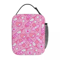 Insulated Lunch Bag Nursing Medica Nurse Bright Pink Product Storage Food Box Fashion Thermal Cooler Lunch Box For School