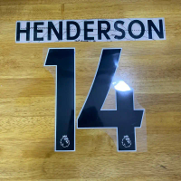[ของแท้] ชื่อและเบอร์นักเตะ Henderson Liverpool สีดำ Font Premier League Avery Dennison สแกนได้แน่นอ