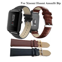 Leather Watchband Strap with For Xiaomi Huami Amazfit Bip BIT Lite Youth/ Amazfit GTS Smart Watch Wearable Wrist Bracelet