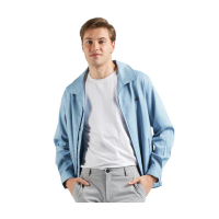 【ROBERTA 諾貝達】男裝 時尚精品 講究極致立領式外套(藍)