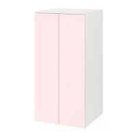 SMÅSTAD/PLATSA 衣櫃/衣櫥, 白色 淺粉紅色/三層層架, 60x57x123 公分