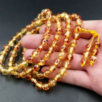 Natural amber honey wax chicken oil yellow 108 Buddha bead bracelet flawless honey wax multi Circle Bracelet for men and women