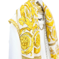 VERSACE 凡賽斯 2023新款經典標誌性黃色花朵大方絲巾(140*140)