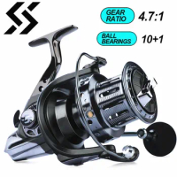 Sougayilang Fishing Reel 10000 Series Spinning Reel 4.7:1 Gear Ratio All for Fishing Max Drag 20kg Saltwater Carretilha De Pesca