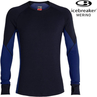 Icebreaker Zone BF260 男款網眼保暖透氣長袖上衣 104360 078 深藍/冰藍
