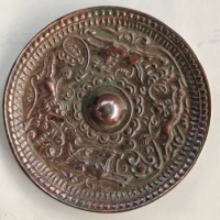 Retro Collection of Bronze Mirror Decorative Ornaments from the Four Great Divine Beasts of the Han Dynasty