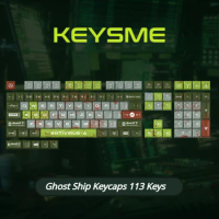 ECHOME Ghost Ship/Caramel Latte Theme Keycaps KDA Height 113 Keys PBT Heat Sublimation Anime Key Cap for Mechanical Keyboard