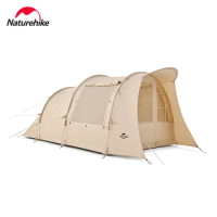 Naturehike Glamping Eaves Cotton 10㎡ Tunnel Tent 3-4 Persons Internal Removable Camping Equipment Breathable PU2000mm Tent