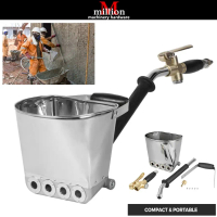 4 Jet Mortar Cement Spray With Hopper Bucket Concrete Wall Stucco Plaster Sprayer Plaster Hopper