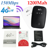 4G LTE Mobile WiFi Router 150Mbps Portable WiFi Hotspot with Sim Card Slot Wireless Internet Router for Home Office Car Travel