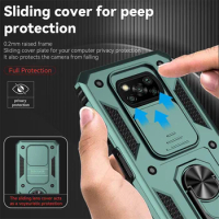 for Xiaomi POCO X3 Pro Case Cover for POCO X3 NFC X3 Camera Lens Protective Armor Shockproof Magnetic Holder Ring Case Cover