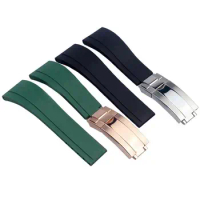 HAODEE Rubber Watch Strap For Rolex Tudor Wristband Black Blue Green Waterproof Silicon Watches Band Bracelet 20mm 21mm