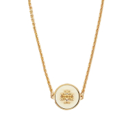 TORY BURCH KIRA金字雙T琺瑯手鍊-象牙白