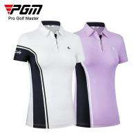 PGM高爾夫球服裝女運動上衣短袖T恤時尚個性拼接彈力速乾女裝衣服