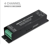 3/4CH DC12-24V RGB RGBW DMX 512 Decoder led controller, RGBW LED DMX512 decoder 4 Channel * 4A
