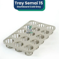 KENYU AGRO Tray Semai 15 lubang / Tray Pot Bulat 8cm cold grey