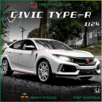 1:24 Scale Honda Civic Type-R Alloy Car Model Diecast Car Sound Light Car