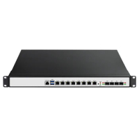 Redundant power supply,Industrial 1U firewall server router INTEL 8 Gigabit 1000M with 4*10G SFP Intel Core i5 9400 i7 9700