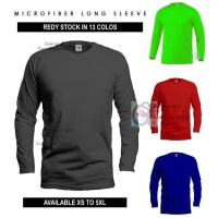 Microfiber Round Neck Long sleeve Plain t shirt For Men Women XS-XXL (UNISEX) Jersi Baju Microfiber