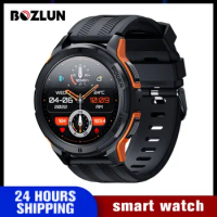 BOZLUN 410mAh AMOLED Smartwatch 1.43 inch 1ATM Waterproof Heart Rate Monitor Pedometer Bluetooth Call Smart Watch for android io