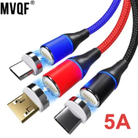 MVQF Magnetic USB Type C Cable for Huawei 5A Fast Charge for iPhone14 Xiaomi Samsung OPPO Microusb Magnet USB Cable for android