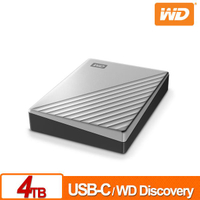WD My Passport Ultra 4TB(炫光銀) 2.5吋USB-C行動硬碟 WDBFTM0040BSL-WESN