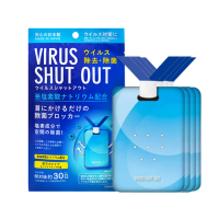 【TOAMIT】Virus Shut Out滅菌防護掛頸隨身卡 隱形口罩(4入組)