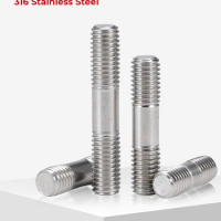 M6 M8 M10 M12 GB901 316 Stainless Steel Double End Thread Rod Stud Bolts Screws Rod Tooth Stick Headless Stud Bolts