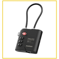 MOMAX 鎖頭全球定位器 PINLOCK FIND MY LOCATOR WITH TSA PADLOCK #BLACK BR15D