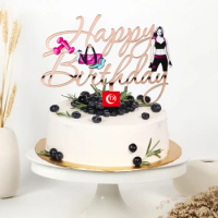 Luxury Cake Topper Acrylic Women Bag Cosmetics Fashion For Beauty Cool Modern Cake Topper Girl Women Birthday Party Decorations