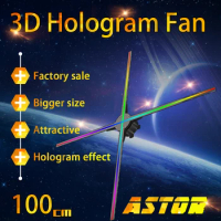 100cm bigger size 3D hologram fan 3D LED Fan hologram display holographic advertising light wifi app control customized display