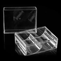 Transparent Poker Chip Tray Acrylic Poker Chip Storage Rack with Lid Casino Game Storage Accessory Holds 40 Standard-sized Chips